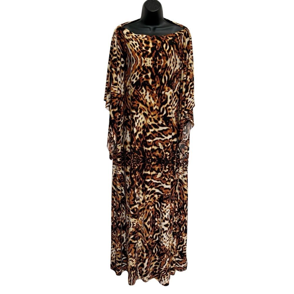 Vintage Siam Trendy Animal Print Caftan Muumuu Mumu House Dress Leisure One Size